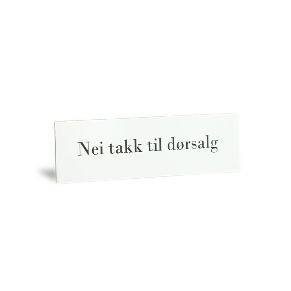 Nei takk til dørsalg - Skilt - Skilthandelen